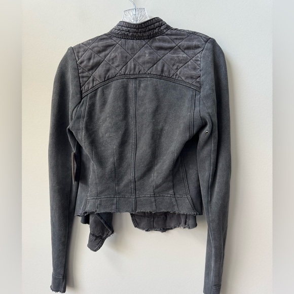 Free People Cotton Shrunken Moto Jacket - Picture 4 of 8
